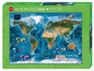 Heye Puzzle 2000 Teile Satellitenkarte