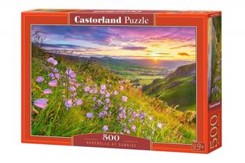Puzzle Castorland  500 Teile Hasenglocken bei Sonnenaufgang