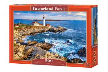 Puzzle Castorland  500 Teile Leuchtturm Sonnenaufgang über Cape Elizabeth