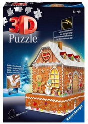 Ravensburger Puzzle 216 Teile 3D-Gebäude bei Nacht Lebkuchenhaus