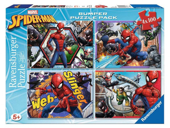 Ravensburger Puzzle 4x100 Teile Spider Man Bumper Pack