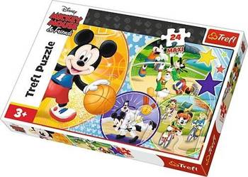 Trefl Puzzle 24 Teile Maxi - Mickey Mouse, Zeit für Sport!