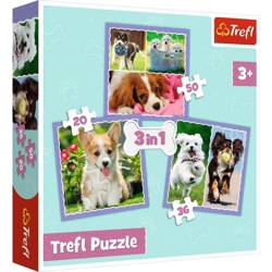 Trefl Puzzle 3in1 Niedliche Hunde