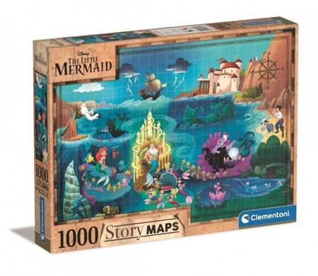 Clementoni 39664 Disney Arielle die Meerjungfrau Story Maps Puzzle 1000 Teile