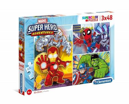 Clementoni Puzzle  3x48 Teile Super Farbe Superheld